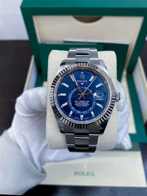 rolex sky dweller blue schaumburg|Rolex blue dial.